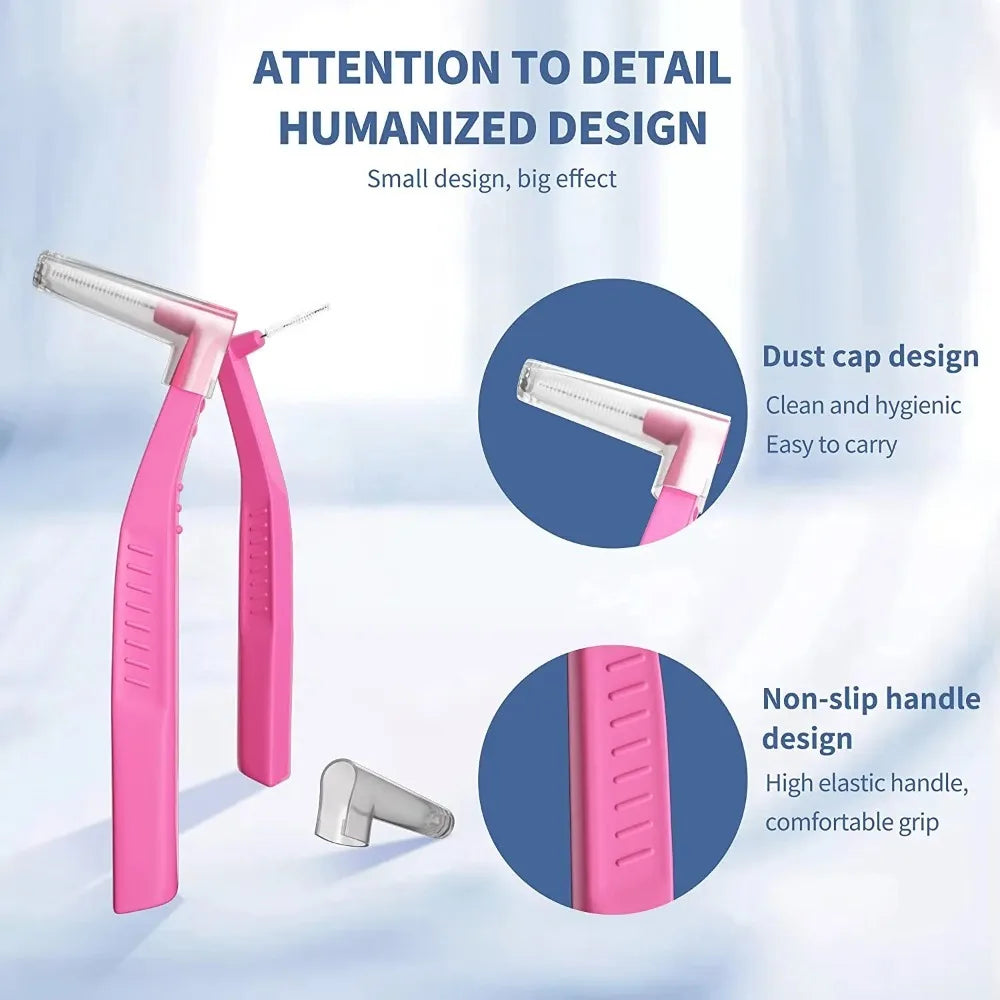 20Pcs Interdental Brushes for Teeth Cleaning – Soft Mini Orthodontic Dental Care Tools with Protective Dust Covers for Daily Oral Hygiene