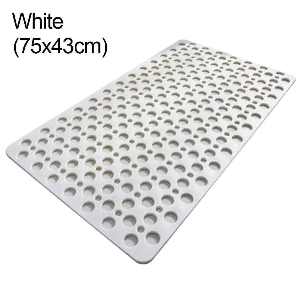Non-Slip Bath Mat with Drain Holes – Easy Clean Bathtub Mat with Suction Cups for Bathroom Safety