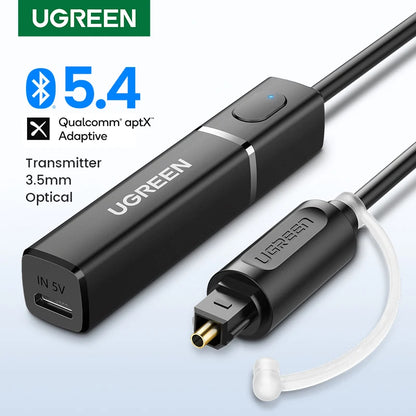 Bluetooth 5.4 Audio Transmitter - aptX HD Adaptive Wireless TV & PC Optical SPDIF Adapter