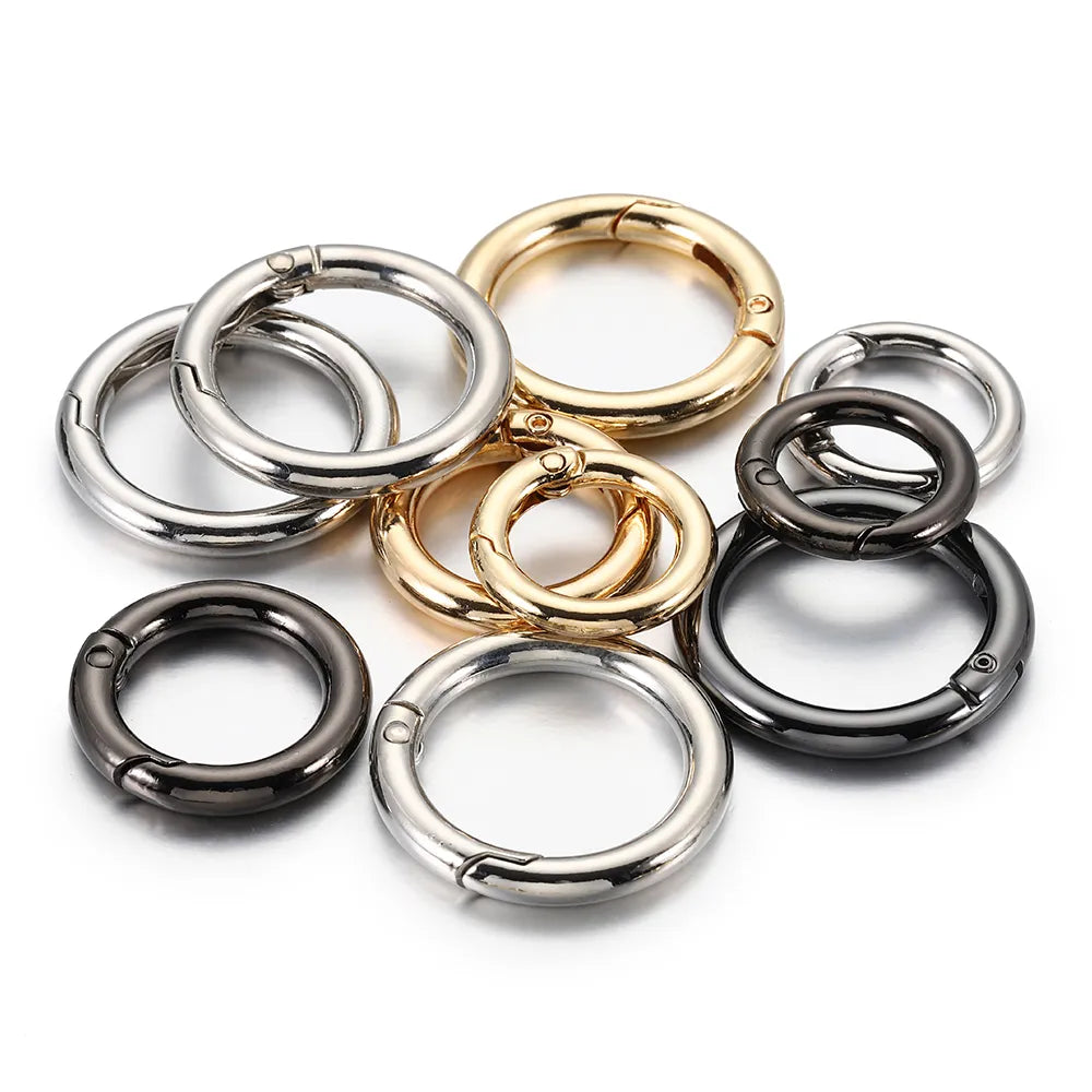 5pcs Metal O Ring Spring Clasps - Ideal for DIY Jewelry Making Projects