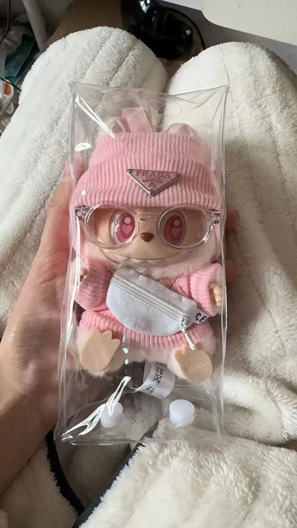 17cm Labubu V1/V2 Crossbody Bag for BJD Dolls – Cute 1/6, 1/8, 1/12 Doll Accessories & Waist Belt Bag Gift