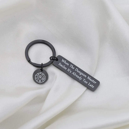 “When The Dungeon Master Smiles” Keychain – Funny DND Gift for Dungeon Master, D&D Gamer Boyfriend
