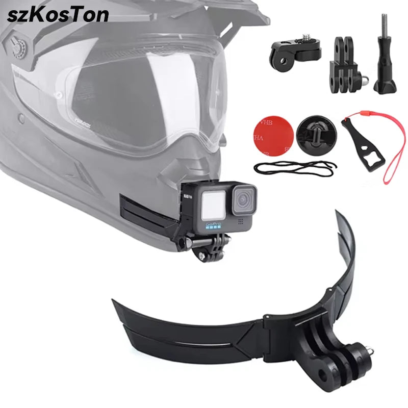 Motorcycle Helmet Chin Mount – Action Camera Holder for DJI Osmo Action & GoPro 8–13, Full Face Riding Gear Accessory
