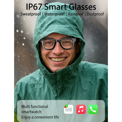 Smart Bluetooth Glasses for Men & Women — AI Translator 140 Languages, Anti-Blue Light, Camera & Speaker for Travel and Meetings