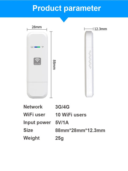 HOSAYA LDW931 4G LTE Portable WiFi Router – Nano SIM USB Modem Pocket Hotspot for 10 Users