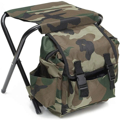 Backpack Cooling Chair – Folding Seat Stool with Mountaineering Bag, Lightweight Outdoor Equipment for Camping, Hiking & Traveling