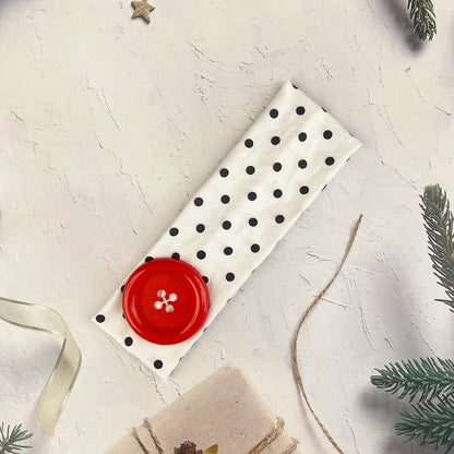 Retro Polka Dot Button Headband - Y2K French Style Cute Sweet Hair Accessory