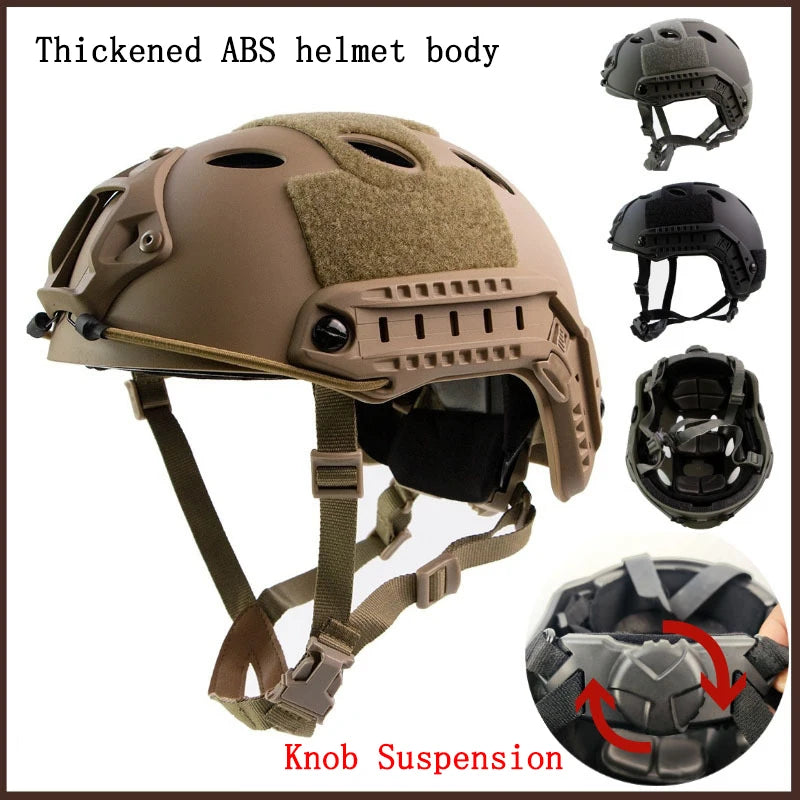 FAST Tactical Airsoft Helmet – Thickened ABS MH Helmet for Outdoor CS, PJ Air Gun Shooting Protective Gear