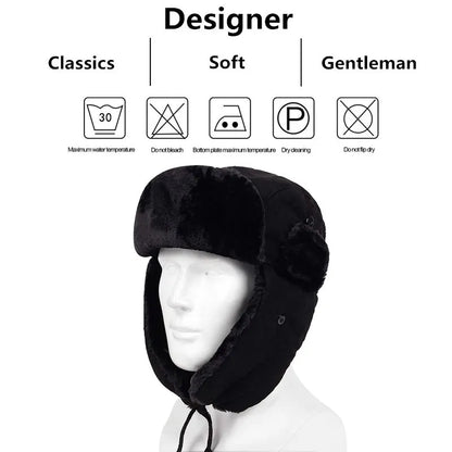 Unisex Winter Earflap Bomber Hat - Warm Ski Cap for Men and Women, Ideal for Outdoor Riding and Snow Activities
