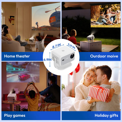 XGDOY 4K 650 ANSI HD Projector | 1080P Netflix, 5G WiFi, USB Beamer, 200'' Home Cinema for Smartphone & Tablet