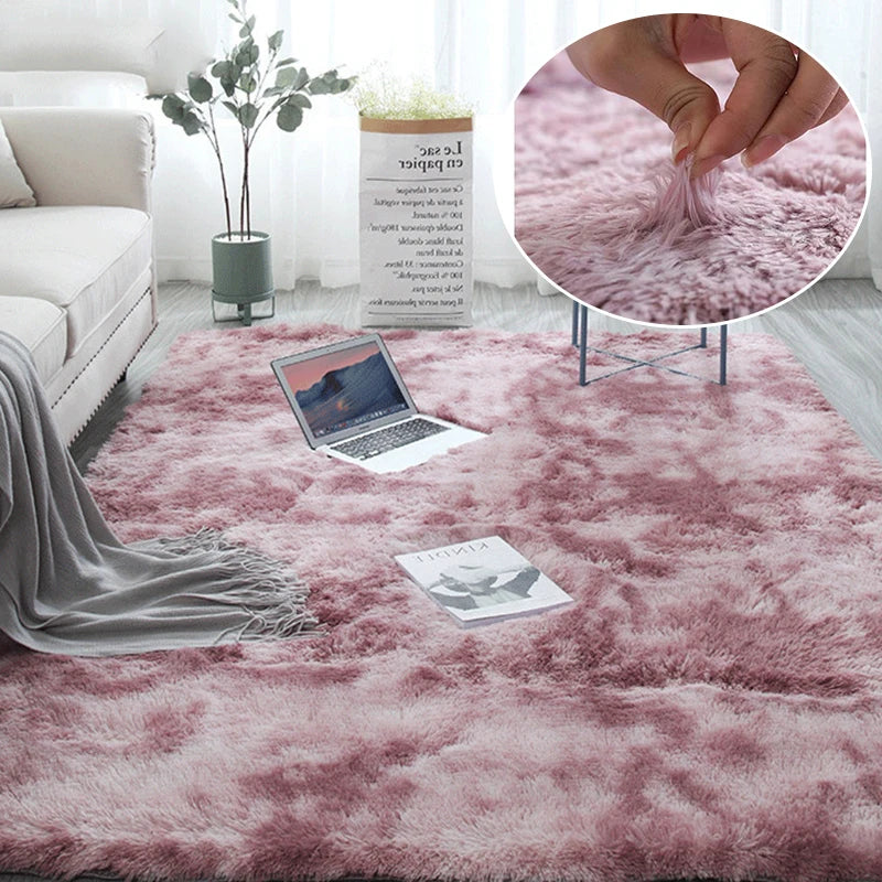 Gray Plush Velvet Area Rug – Soft Fluffy Anti-Slip Carpet for Living Room, Bedroom, Kids Room & Home Decor