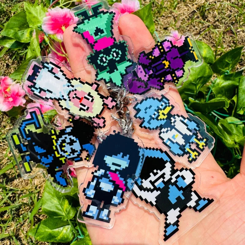 Deltarune Kris, Susie & Ralsei Keychain - Game Character Pendant, Cosplay Accessory & Anime Fan Gift