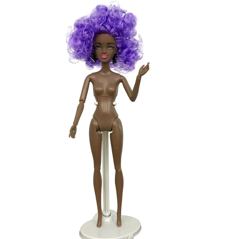 Adollya 32cm 1/6 African Doll — 10-Joint Movable Black American BJD Doll with Makeup, Toy for Girls & Kids Gifts