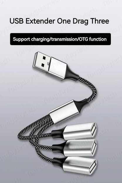 Multi USB Hub 4-Port Type C Extension - Fast Data Transmission USB Splitter and OTG Adapter for Computers, Xiaomi, MacBook Pro, MacBook Air