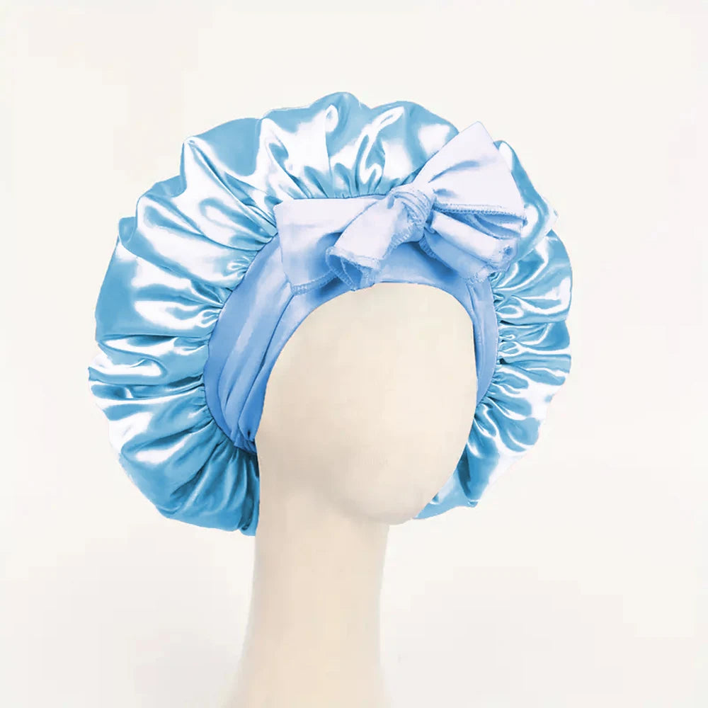 Satin Silk Bonnet – Adjustable Sleeping Hair Bonnet with Tie Band for Women & Men