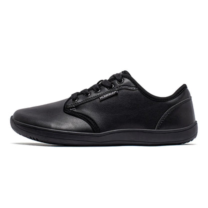 HOBIBEAR Wide-Toe Family Sneakers — Barefoot Minimalist Lace-Up Casual Walking Shoes with Hook & Loop Faux Leather