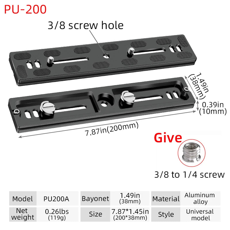 BEXIN Universal Aluminum Alloy Quick Release Plate – 1/4" Screw Tripod Mount Adapter for Arca Swiss & Benro Ball Head Cameras