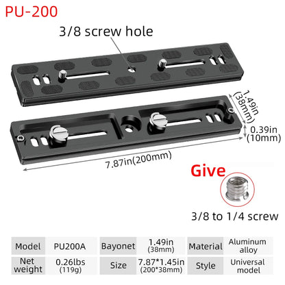 BEXIN Universal Aluminum Alloy Quick Release Plate – 1/4" Screw Tripod Mount Adapter for Arca Swiss & Benro Ball Head Cameras
