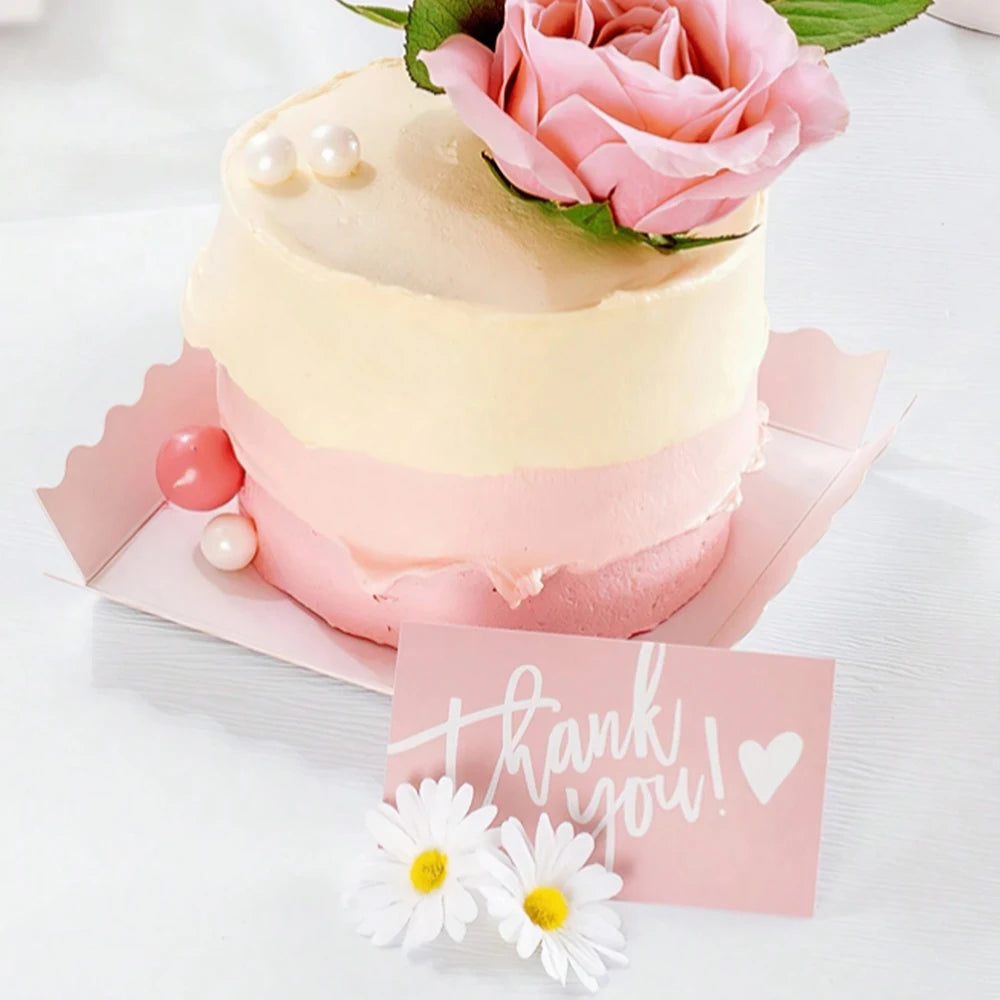 50pcs Thank You Business Cards – Customer Appreciation Gift Tags for Cake Decoration, Retail Packaging & Small Business Branding Cards