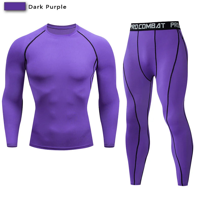 2-Piece Men’s Compression Sportswear Set — Gym, Yoga, Workout & Jogging Tracksuit