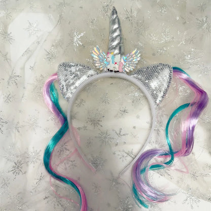 Unicorn Birthday Headband for Girls — Cute Kids Hair Hoop for Party & Baby Shower
