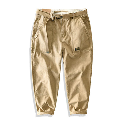 Men's Retro Workwear Cargo Pants - Straight-Leg Baggy Casual Trousers