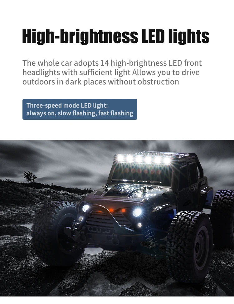 ZWN 1:16 4WD RC Monster Truck – 70KM/H High-Speed Drift Remote Control Car with LED for Kids, vs Wltoys 144001