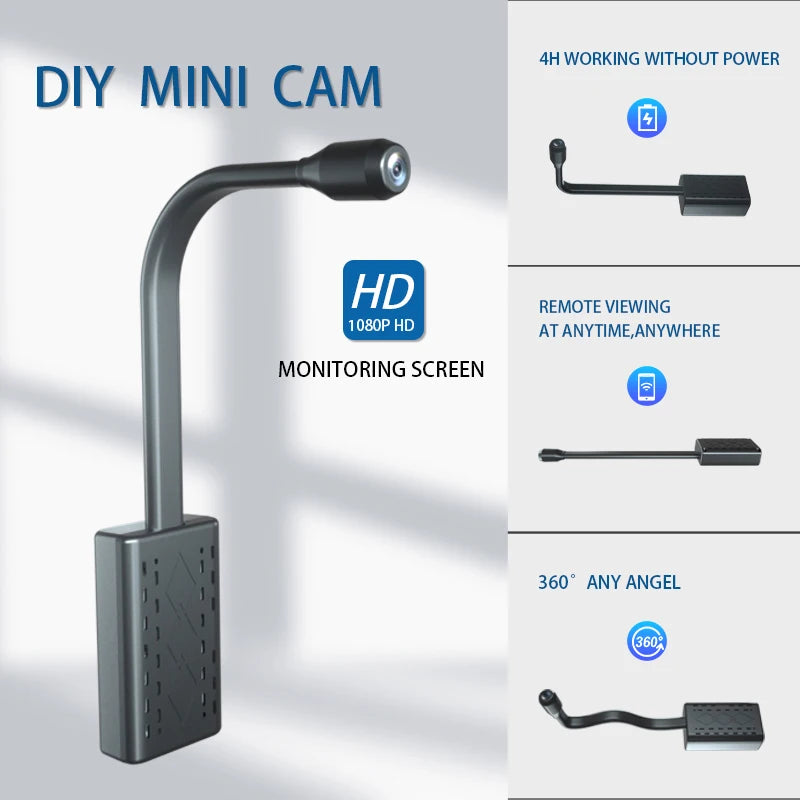 Loop Record Mini Camera – 1080P HD WiFi Wireless Cam, IP Secret Video Recorder with Security Protection, Surveillance Sensor & Alarm Push