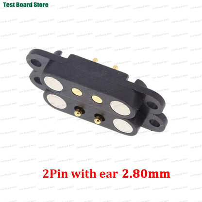 2A DC Magnetic Pogo Pin Connector - 2–8 Pin Spring-Loaded Male/Female Power Socket, 2.5/2.54/2.8mm Pitch, 1–5 Sets