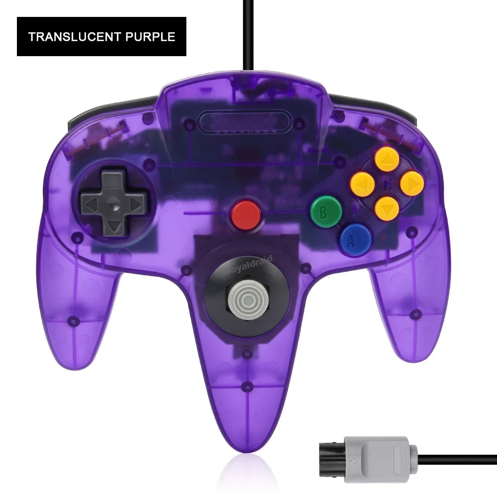 Wired Transparent N64 Gamepad Controller – Joystick for Nintendo 64 Console Accessories