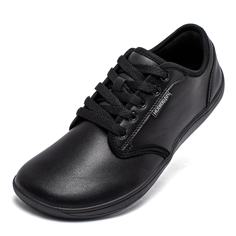 HOBIBEAR Unisex Wide Barefoot Shoes – Zero Drop Minimalist Sneakers for Men & Women, Artificial Leather Trail Walking Shoes