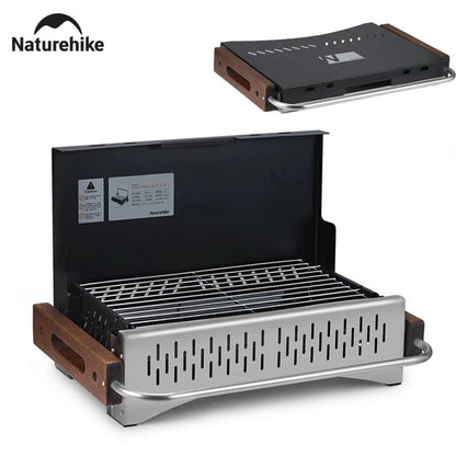 Naturehike Folding Portable Charcoal Grill - 4–8 Person Outdoor BBQ Grill for Picnic, Camping and Garden Cooking