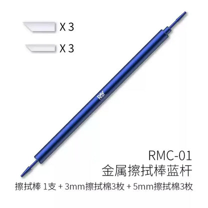 RAY Studio Metal Cleaning Stick with Polyester Cotton Tips – Seepage Wiping Swab for Model Hobby & Panel Liner Cleaning
