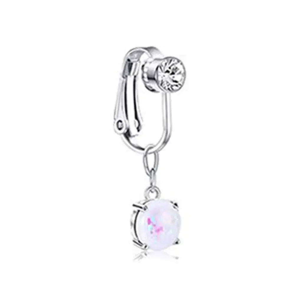 Faux Belly Ring - Non-Piercing Clip-On Navel Button Body Jewelry Belly Piercing Accessory