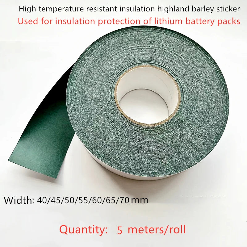 5M Roll 18650/21700 Battery Insulation Sticker – Highland Barley Paper with Adhesive Backing