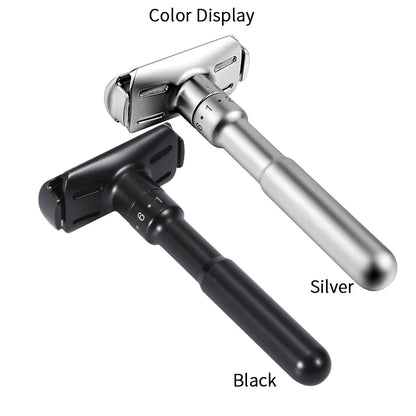 Mingshi Adjustable Safety Razor – Double Edge Classic Men’s Shaver with 1–6 Sharpness Settings and 5 Blades