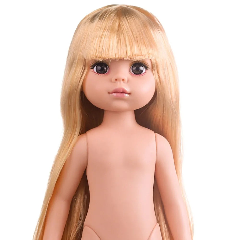 12-Inch Fashion Girl Doll - Blonde Hair, Brown Eyes & 3 Hair Colors Movable Doll Toy