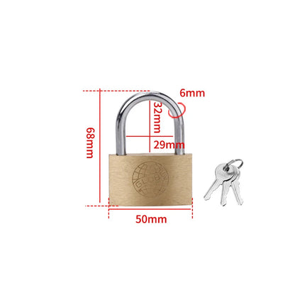 Copper Padlock Small Locks – Luggage, Case, Locker Security with 3 Keys (20mm-50mm) for Home & Hardware Use