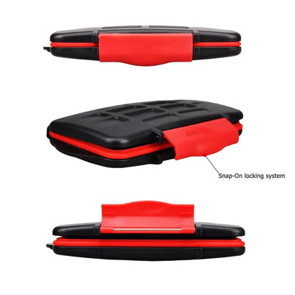 Water-Resistant Memory Card Case – Durable SD & Micro SD Holder, 12-Slot Cards Box Wallet for DS Games