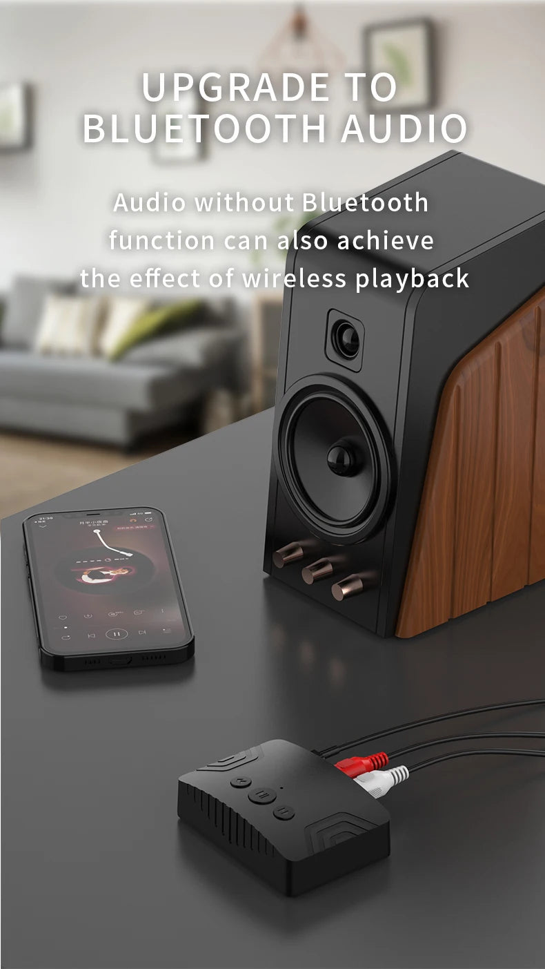 Bluetooth 5.3 Audio Receiver – 3.5mm AUX, RCA & USB Wireless Music Adapter for Car & Speaker