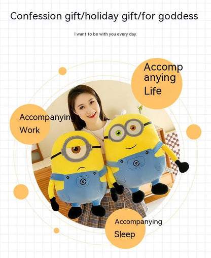 Cute Minions Plush Toy – Yellow Bob & Stuart Soft Dolls in Jeans, Perfect Christmas & Birthday Gift (1pcs)