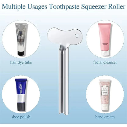 Stainless Steel Tube Squeezer - Metal Toothpaste, Hair Dye & Cosmetic Tube Press Tool for Bathroom Use
