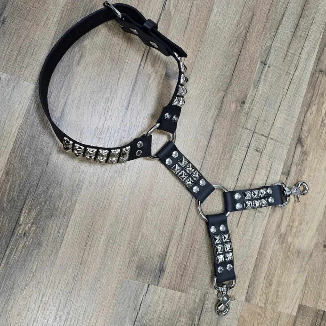 Gothic Leg Harness Strap - Black PU Leather Rivet Belt for Jeans, Hip Hop, Punk and Unisex Fashion