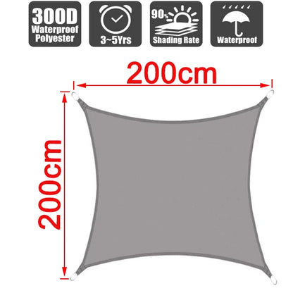 Outdoor Waterproof Sun Shade Sail – Rectangle Canvas Awning for Garden, Terrace, Pool & Car Sun-Shelter