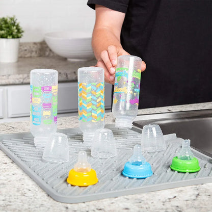 Large Silicone Dish Drying Mat | Hygienic, Non-Slip, Heat Resistant Pad Preventing Water Build-Up