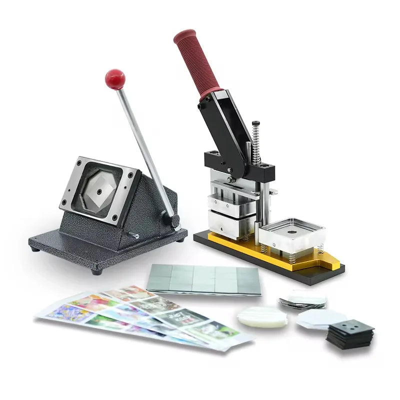 2x2 Inch Button Maker Machine - Custom Photo Fridge Magnet Making Kit with Cutter & Magnets