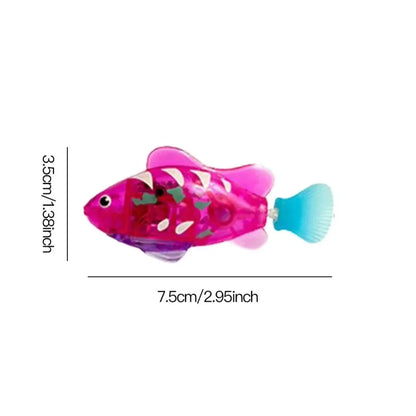 LED Interactive Cat Toy Robot Fish – Glowing Electric Swimming Motion Toy to Stimulate Kitten Hunting Instincts & Playful Exercise