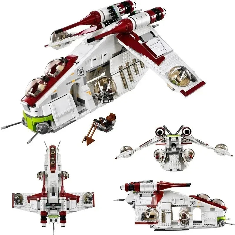1228PCS Republic Gunship Building Set — 75021 Star-Inspired Spaceship Model Kit, Toy Christmas Gift for Kids