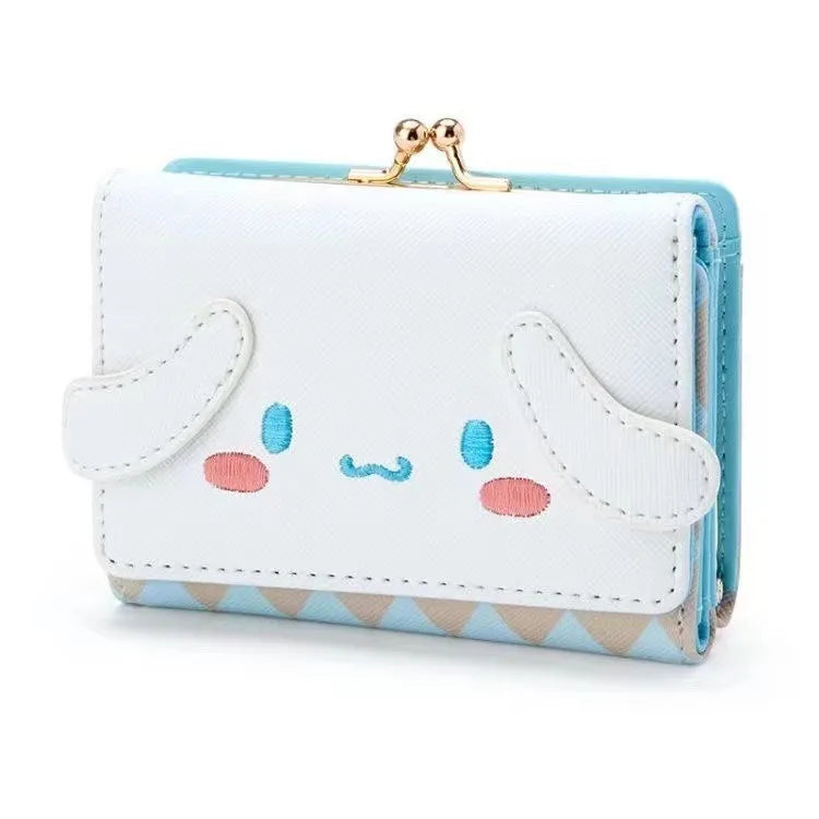 2024 Sanrio Hello Kitty and Friends PU Leather Wallet - Kawaii Cinnamoroll, My Melody, Kuromi Casual Fashion Card Bag
