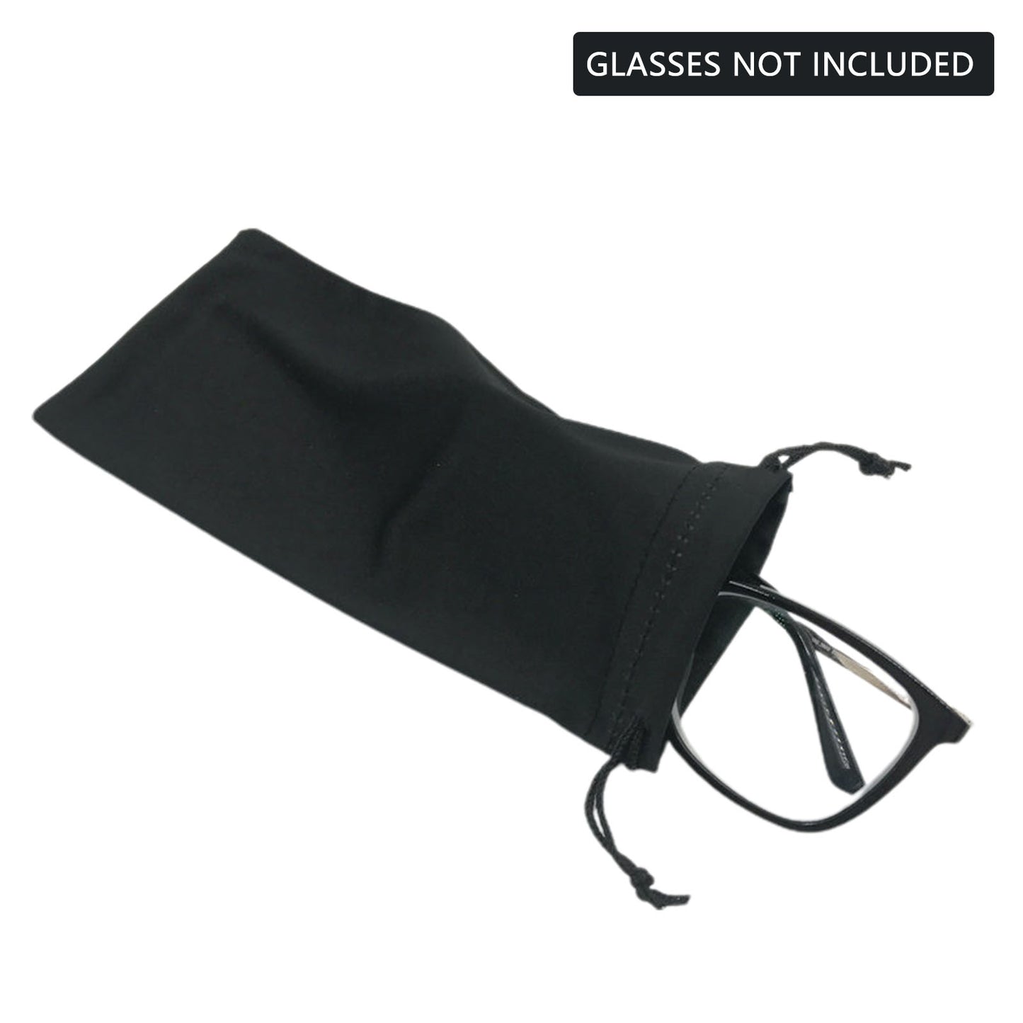 Microfiber Glasses Pouch – Soft Drawstring Eyewear Case 9×18cm, Solid Color Elastic Fabric Organizer